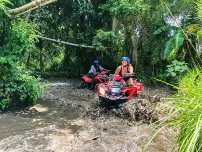 ATV ride through jungle trail