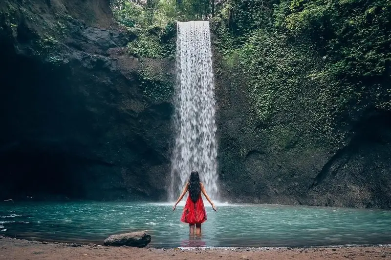 Tibumana cascade surrounded by jungle