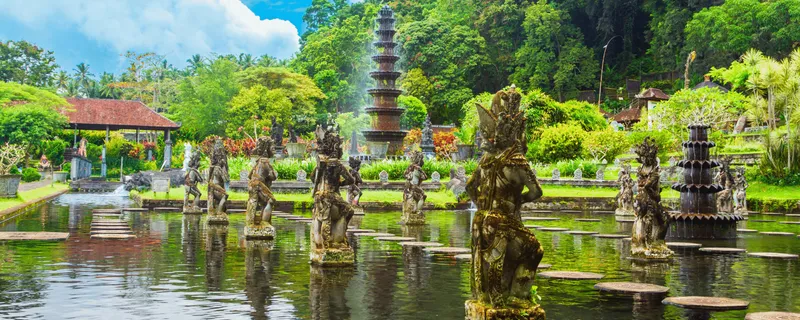 Tirta Gangga water garden with koi ponds