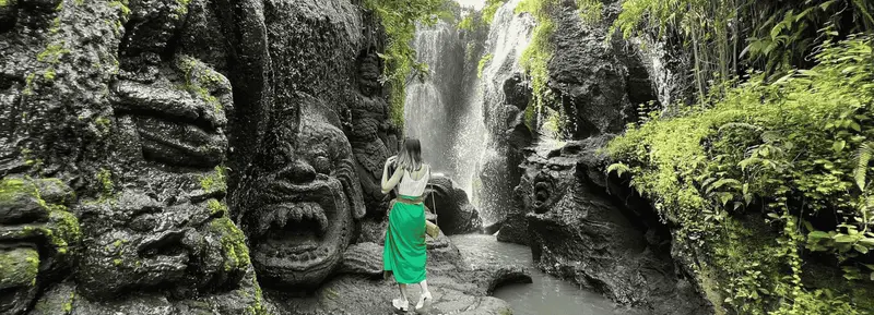 Sacred Waterfall Temple hidden in the Balinese jungle
