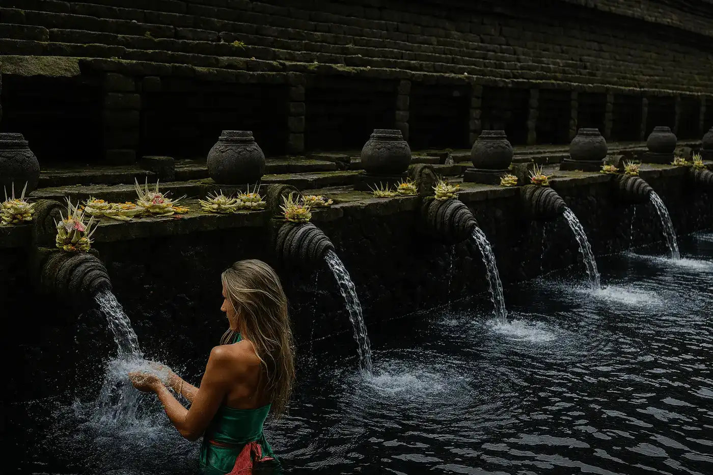 Tirta Empul temple at sunrise