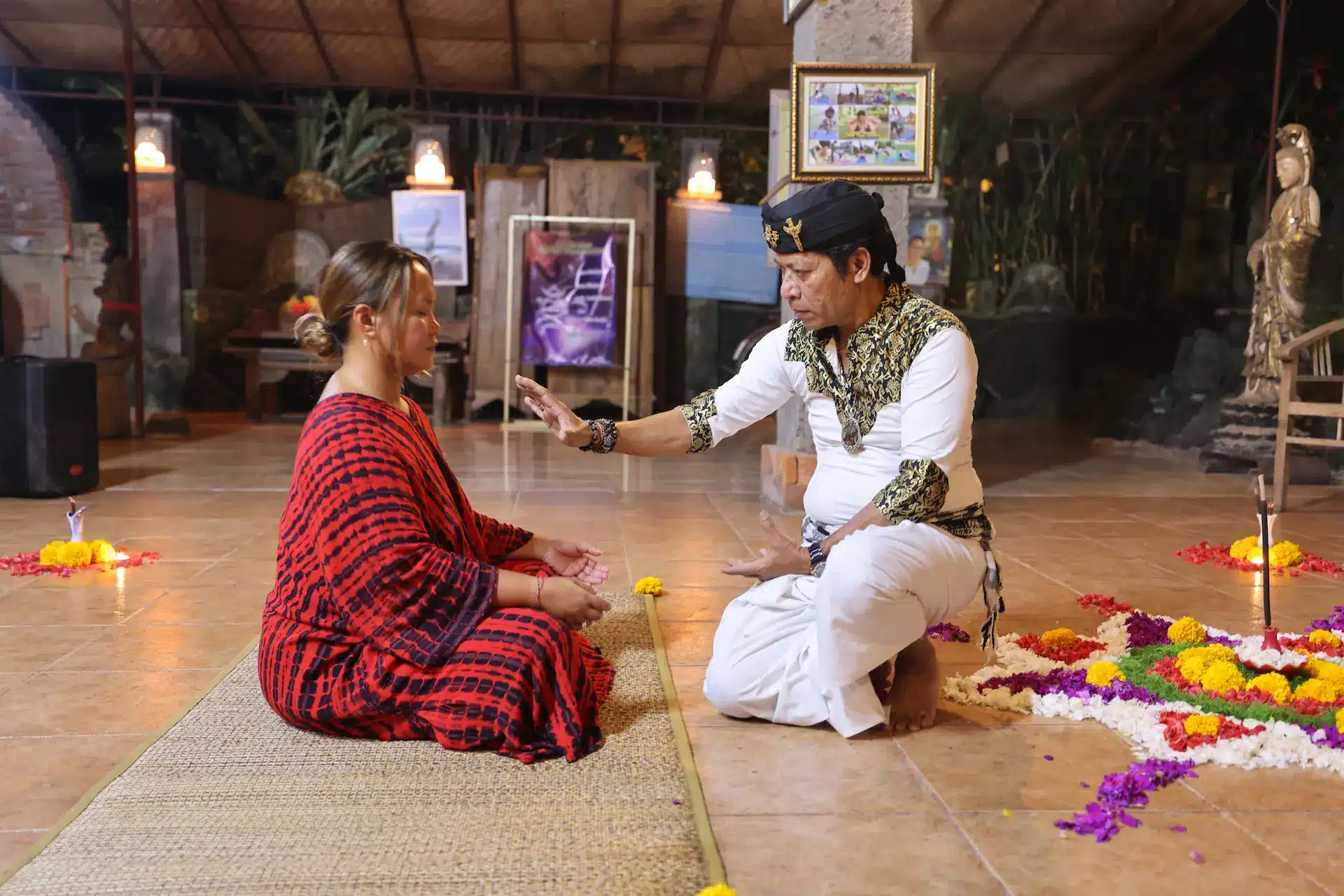 Balinese Chakra Healing ceremony in sacred temple